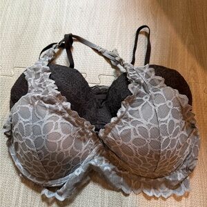 Elegant Lace Women's Bra duo- Black and Gray